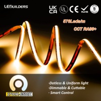 Bande LED COB CCT Dimmable DC24V 8mm 10mm IP67 IP68 576 LED/m Intelligente 24V 2700K/3000K/4000K/6500K