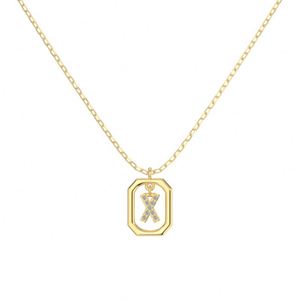 Dylam Rhodium 14K Gold Plated <b>Initial</b> <b>Necklace</b> for Women 5A Cubic Zirconia Letter Dainty <b>Necklaces</b> Alphabet Pendant Jewelry - Product Image 4