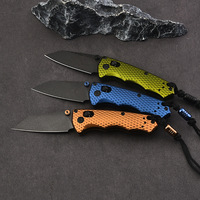 Couteau pliant de poche ambidextre pour l'extérieur, lame en acier inoxydable, manche en aluminium, couteau utilitaire miniature portable pour le camping, OEM en gros