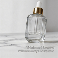 Vente en gros de flacons en verre borosilicate de petite capacité avec logo personnalisé, 20 ml, 30 ml, 50 ml, compte-gouttes, cosmétiques, soins de la peau, sérum essentiel