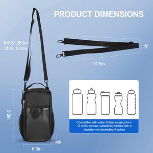 Custom Logo Neoprene Zipper <b>Strong</b> <b>Magnet</b> Magnetic Gym Pouch Water Bottle Holder Sleeve Bag for Sport Fitness Gym Bag Convenient - Product Image 3