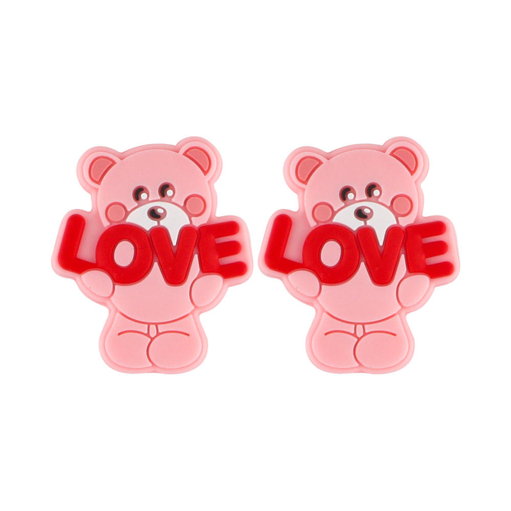 SA218ลูกปัดรูปสัตว์ที่รักมีโฟกัสสำหรับขนมสีชมพู