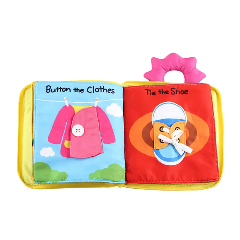 3D My First Soft Book Nontoxic Fabric Early Education Toys Activity Crinkle Infants Cloth Sensory Book Baby Cloth Books