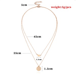 Collier pendentif pour femme plaqué or 18 carats breloque <span class=keywords><strong>colombe</strong></span> de paix multicouche avec diamant chaîne à maillons populaire de style de rue à la mode - Product Image 6