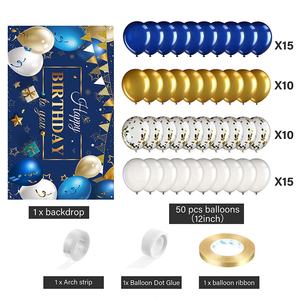 HAWIN <span class=keywords><strong>Kit</strong></span> de ballons d'<span class=keywords><strong>anniversaire</strong></span> bleu marine, <span class=keywords><strong>Kit</strong></span> d'arche, bannière de fond joyeux <span class=keywords><strong>anniversaire</strong></span>, fournitures de décoration de fête d'<span class=keywords><strong>anniversaire</strong></span> pour garçons et filles - Product Image 2