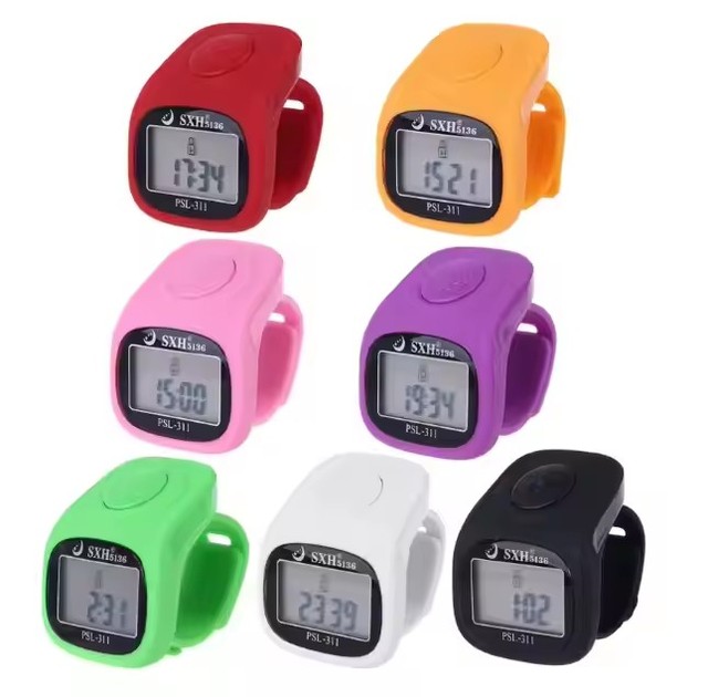 Finger Tally Counter Electronic Display Finger Hand Tally Counter LED Backlight Time Chanting Prayer Silicone Counter