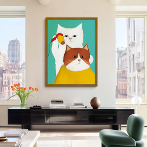 Decoración del Hogar Japonesa, Divertidos <span class=keywords><strong>Dibujos</strong></span> <span class=keywords><strong>Animados</strong></span> <span class=keywords><strong>de</strong></span> Animales, Gato, Póster en Lienzo, Decoración para Habitación Infantil, Pintura y Arte Mural - Product Image 3