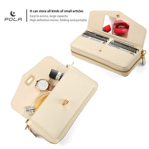 Gran oferta multifuncional Lychee Leather Zip <span class=keywords><strong>POLA</strong></span> Crossbody con gran capacidad para iPhone 15 14 13 Plus Promax Fashion Case - Product Image 2