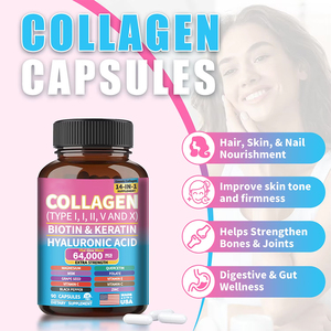 Gran oferta, <span class=keywords><strong>c</strong></span>ápsulas de colágeno de suplemento dietético para mujeres con biotina, queratina, suplemento de colágeno hialurónico Premium - Product Image 4