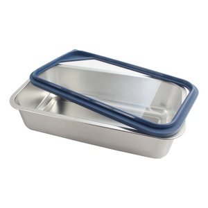 Rectangle Stainless Steel Food Container with Lid Airtight Leak Proof Single Compartment <b>Lunch</b> <b>Box</b> - Product Image 6