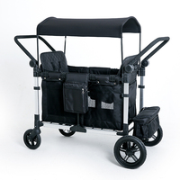 Wagon pliable Double poussette pour enfants Wagon 2 places avec harnais à 5 points Poussette Wagon pour enfants