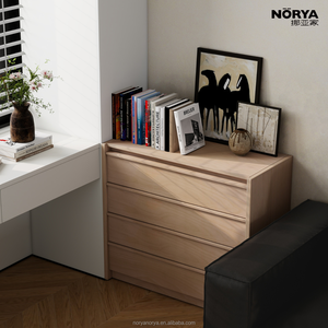NORYA <span class=keywords><strong>Commode</strong></span> à 4 tiroirs en hêtre massif italien, style minimaliste européen, meuble de rangement moderne pour chambre à coucher, en bois pour la maison - Product Image 3