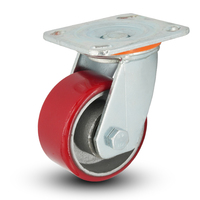 Roda Caster Besi Cor Industri Tugas Berat 4IN, Beban Berat 400KG, 100mm, Putar Universal, Dilengkapi Rem