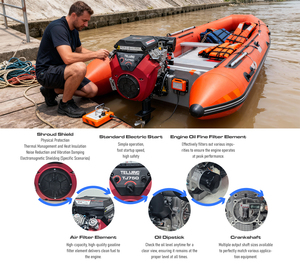 Motor de Gasolina Confiable de 3600 rpm, Eje Horizontal, 27 HP, 744 cc, con Regulador Mecánico para Motores Marinos - Product Image 5