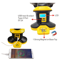 Lampe de travail portable LED COB 1500LM 20W IP65 rechargeable avec haut-parleur sans fil pour réparation automobile d'urgence et garage
