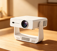 Projecteur intelligent portable HT51 Mini 4K pour l'extérieur avec Android 14, 120 lumens, projection de 10 m, 1 Go/8 Go pour utilisation en home cinéma