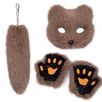Queue de renard en fourrure écologique de 30 cm pour Halloween, accessoires de décoration, breloque de sac pour femme, porte-clés de voiture