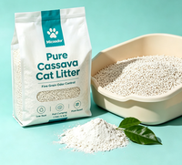 Litière pour chat en manioc en gros, à base végétale, agglomération rapide, contrôle des odeurs, fournisseur OEM ODM