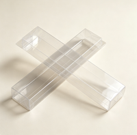 Boîte longue pliable transparente en plastique, dimensions intérieures personnalisées, étui d'emballage en plastique transparent pour le stockage et l'emballage de produits fins