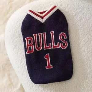 Pet <b>Dog</b> Letter <b>Sweater</b> Navy Blue Vest Warm Knitted Sport Style For Small <b>Dogs</b> Winter Clothes - Product Image 2