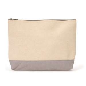 Pochette de rangement zippée en toile de coton pour femmes, grande taille 10*8*2 pouces, pour soins de la peau, articles dentaires et maquillage, pour sac à main et sac de voyage - Product Image 1