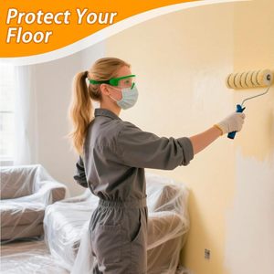 <span class=keywords><strong>Film</strong></span> de masquage PE anti-poussière pré-adhésif CW pour usage agricole, longueur 20m, largeur 110-300cm, protection pour peinture de meubles par pulvérisation - Product Image 4