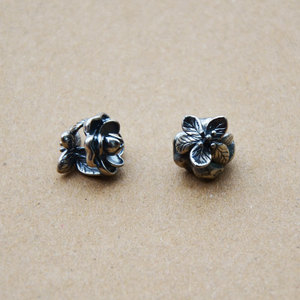 Antique Silver Flower Beads Double Sided Floral <b>Spacer</b> For Jewelry Making DIY Accessories Metal Beads Z092 - Product Image 2