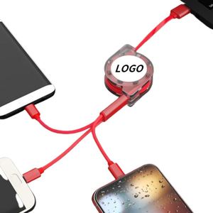 Câble de charge personnalisé 3 en 1 bleu pour téléphone USB, promotion, câble de charge rapide 1m pour entreprise - Product Image 5
