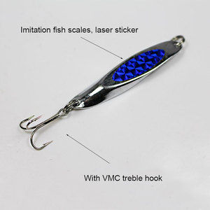 Cuillère en métal leurres de pêche en eau salée appâts verticaux lents avec aide <span class=keywords><strong>Mustad</strong></span> triple crochet pour bar thon saumon voilier <span class=keywords><strong>truite</strong></span> - Product Image 3