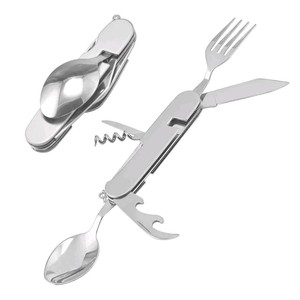 Juego de Cubiertos Multiherramienta Desmontable, Kit de Cubiertos para Viajes al Aire Libre, Senderismo, Picnic, Camping, Vajilla, Utensilios - Product Image 1