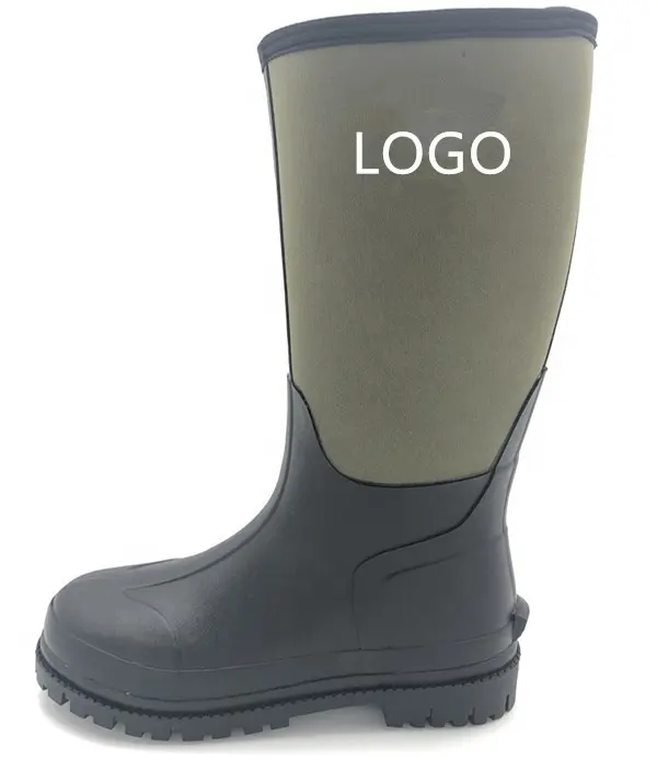 Khaki Color Lightweight Neoprene Rubber Boots For Hunting