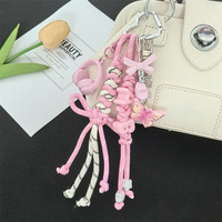 Nouvelle mode, porte-clés en alliage de zinc avec nœud de dessin animé, breloque de téléphone, pendentif pour téléphone portable, accessoire Y2K, anneau porte-clés sécurisé