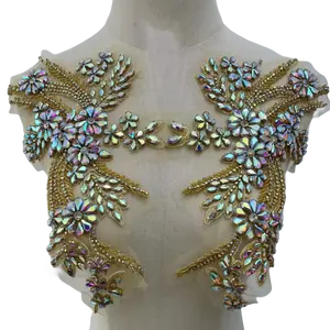 Modisch viele Farben Front Kristall Hochzeitshalsband mit Strass-Anwendung Halskette auf Lager