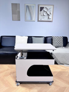 โต๊ะกาแฟปรับระดับความสูงได้ โต๊ะข้างอเนกประสงค์ พร้อมล้อเลื่อน ดีไซน์ทันสมัย สวยงาม สำหรับใช้ในบ้าน - Product Image 5