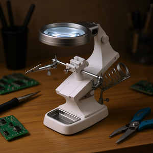 Lupa con Luz LED y Tercera Mano, Diámetro de Lente de 90 mm, 3X 4.5X, con Tornillo de Banco para Soldadura, para Trabajos de Precisión - Product Image 2