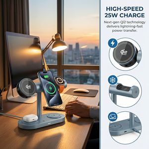 Estación de Carga Rápida Qi2.2 Certificada de 25W con Ventilador de Refrigeración, Diseño de Cargador Inalámbrico 7 en 1 para iPhone 17/16 (<span class=keywords><strong>iOS</strong></span> 26)/Pixel 10 - Product Image 6