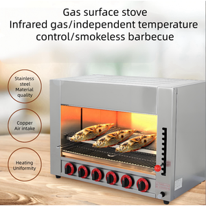 Grill <span class=keywords><strong>salamandre</strong></span> à gaz en acier inoxydable à 6 brûleurs, nouveau modèle commercial, multifonctionnel, léger, portable, intérieur/extérieur, vente chaude - Product Image 4