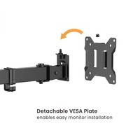 Support triple moniteur en acier LDT110-C034, support de bureau réglable avec pince, support VESA pour 3 écrans, support pour écrans PC de 17 à 32 pouces