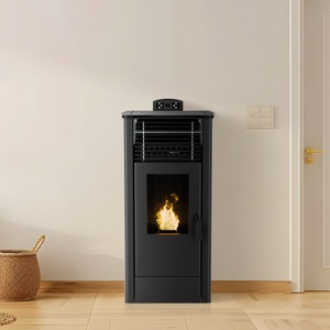 Poêle à granulés d'acier moderne PK-100 pour intérieur avec télécommande, chauffage sans fumée, <span class=keywords><strong>insert</strong></span> pour appartement, chambre à coucher, salon - Product Image 2