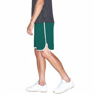 OEM Manufacturer Men's Quick Dry Breathable Eco-Friendly Gym Shorts Customized Logo <b>Drawstring</b> Closure Color Block Design Waist - Product Image 1