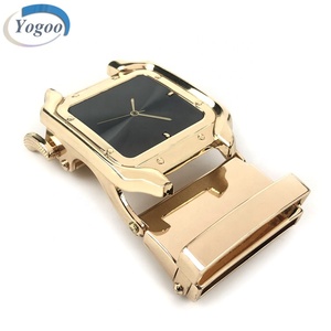 Boucles <span class=keywords><strong>de</strong></span> montre en alliage <span class=keywords><strong>de</strong></span> Zinc pour hommes, universel, doré, Logo, pour ceintures en cuir - Product Image 3