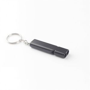 Silbato de alarma de aleación metálica con logotipo personalizado al por mayor, llavero de autodefensa, silbato de seguridad antilobo para emergencias al aire libre - Product Image 2