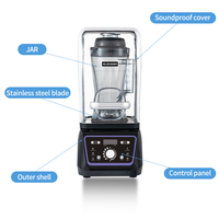 Blender industriel de grande capacité 3L, blender robuste, outils de cuisine à domicile, blender commercial