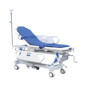 医院救护车转移担架手动可调高度高品质铝合金和ABS转移床