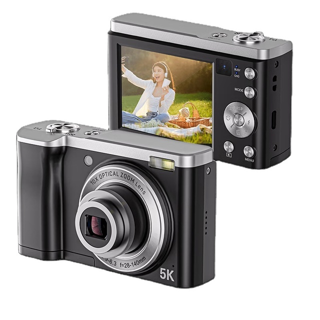 Portable 10X Optical Zoom 56MP 2.8'' Cinema Digital Camera with CMOS Sensor 5K Video for Pocket Photo Shooting
