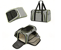 Sac de transport pliable écologique pour animaux de compagnie, en coton Oxford, avec fermeture éclair, coussin en peluche, design tendance, 18L