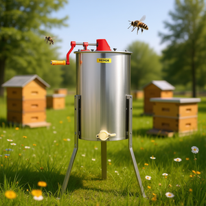 Extractor de Miel Manual Vevor de 3 Cuadros, Equipo de Apicultura de Acero Inoxidable, Máquina de Procesamiento de Miel para Apicultores - Product Image 2