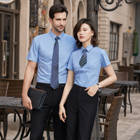 Chemise de travail à manches courtes pour le personnel de service alimentaire, résistante aux taches, respirante, pour les serveurs, les chefs, la cuisine