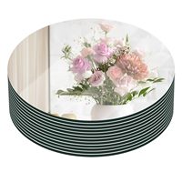 10 pièces de plaques miroir rondes autocollantes en acrylique, de 15 cm à 40 cm, pour centre de table de mariage ou support de bougie