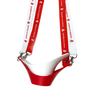 Customized Offset Heat-transfer Printed <b>Lanyards</b> Hands-free Outdoor Wine Beer Cup Holder <b>Lanyard</b> with Plastic Mug Tray - Product Image 2